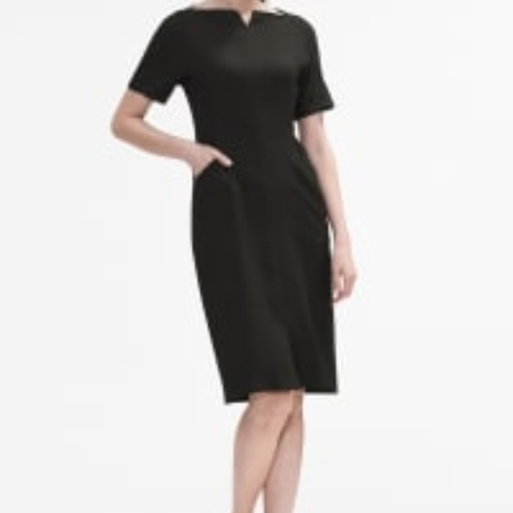 The Steph Dress in Dark Pine Stripe